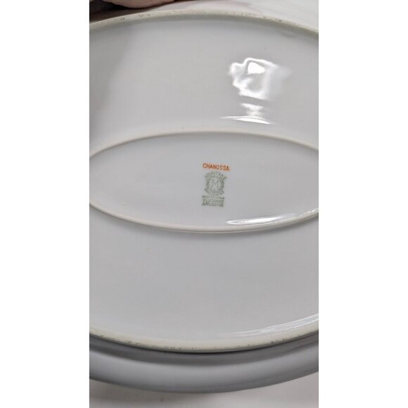 Noritake Chanossa Oval Serving Platter Porcelain Gold Floral Trim Vintage - Picture 14 of 16